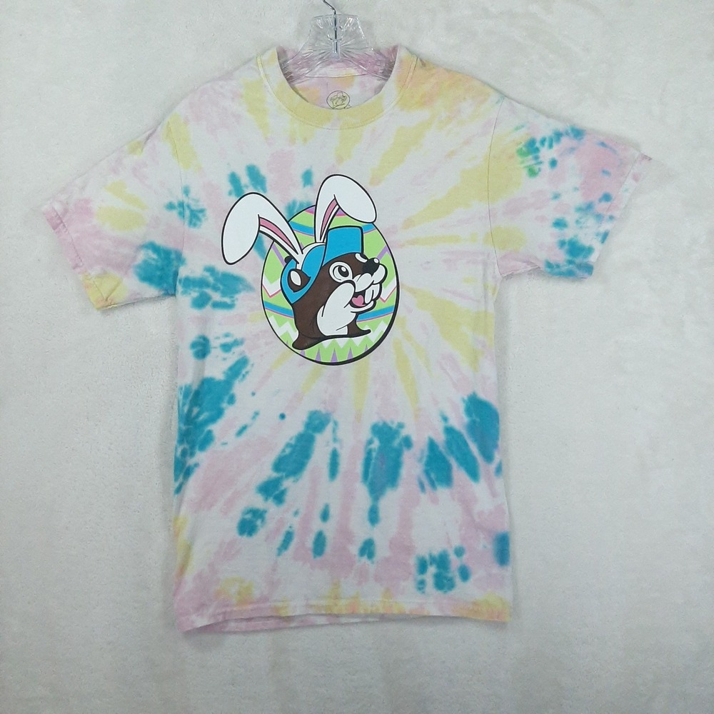 Buc-ees Easter Tie Dye Shirt Small But Did You Dye Bunny Beaver Pastel Pink Blue